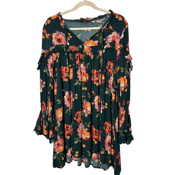 Blue Pepper Y2K Style Ladies Flowy Floral Colorful Dress Ladies Dress Size Small - Picture 3 of 7